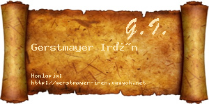 Gerstmayer Irén névjegykártya